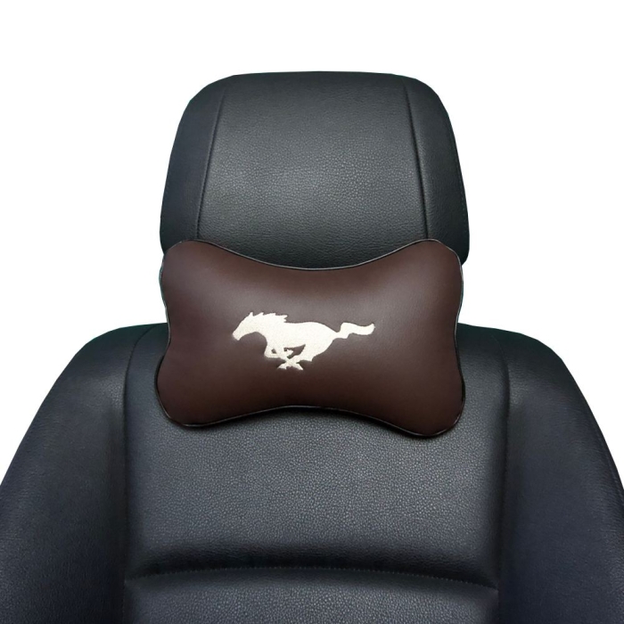 Подушки под шею Подушка под шею с вышивкой Mustang (Коричневая)