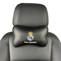 Подушка под шею черная с вышивкой 